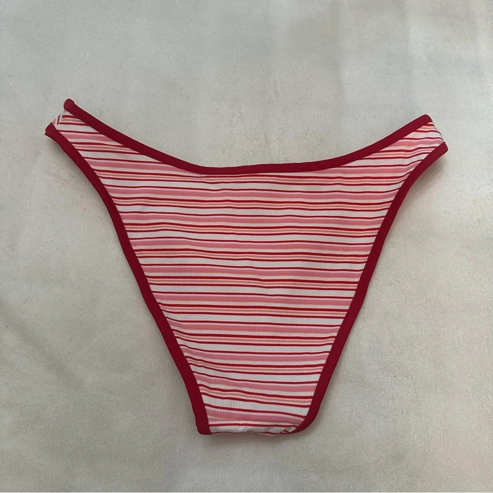 New! Frankie's Bikinis x PINK Golden Hour Rib Cheeky Bottom Large 51665